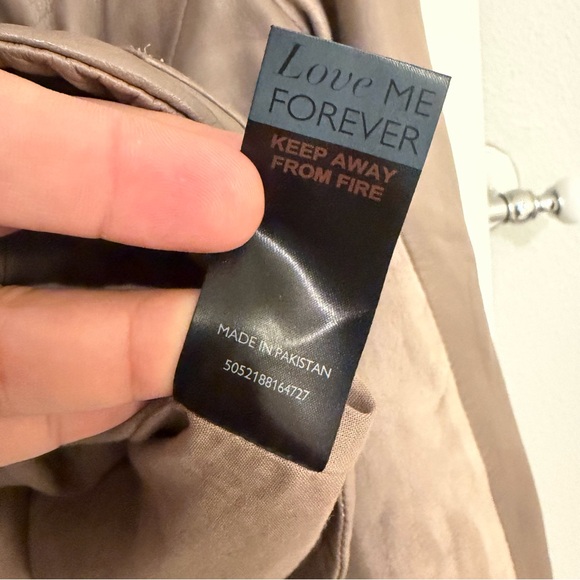 Mint Velvet Leather Moto Jacket Tan Beige Suede Panel Size US 10 - Picture 7 of 15